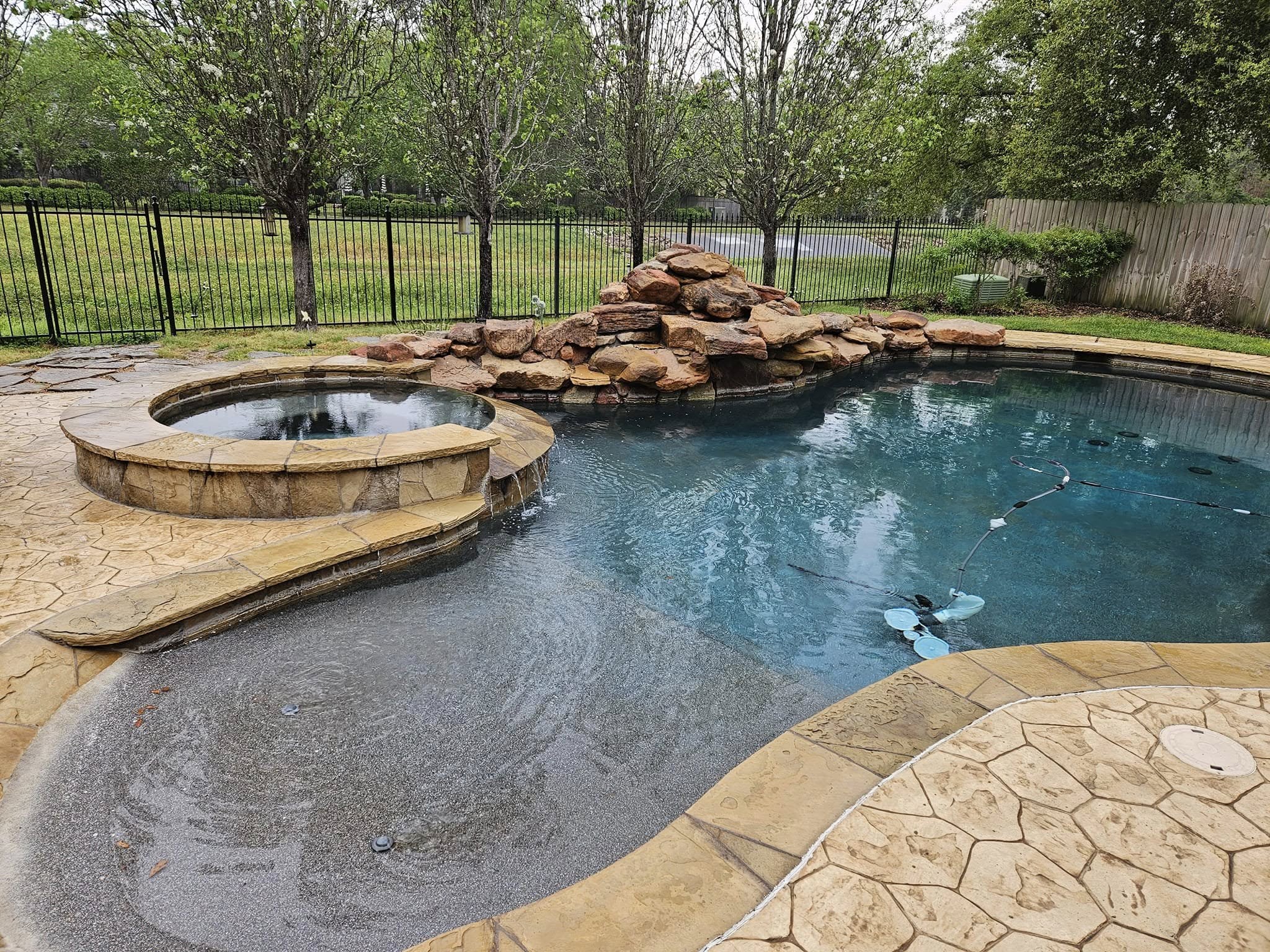 large brown stone pool