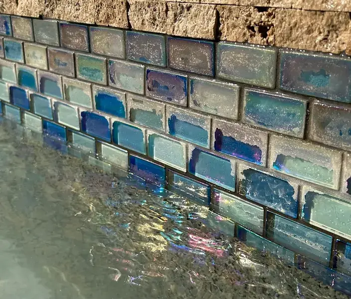 Before: Glass tile restoration (project photo)